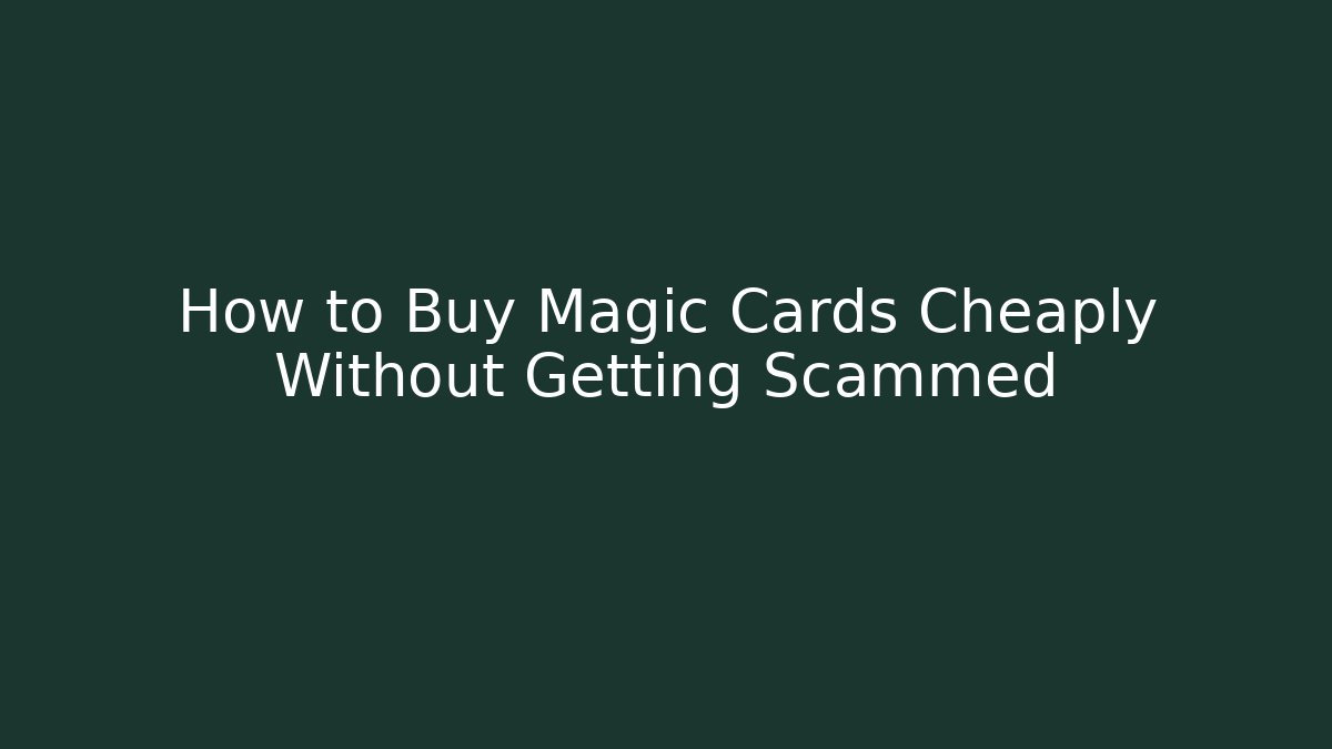 How to Buy Magic Cards Cheaply Without Getting Scammed