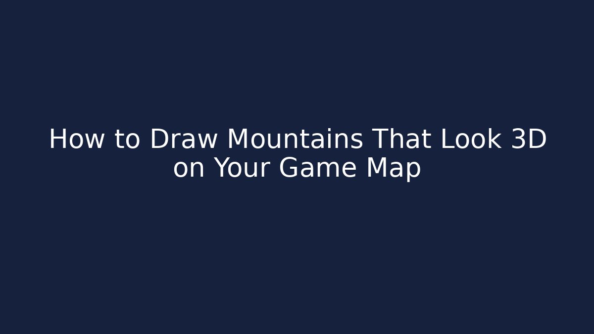How to Draw Mountains That Look 3D on Your Game Map