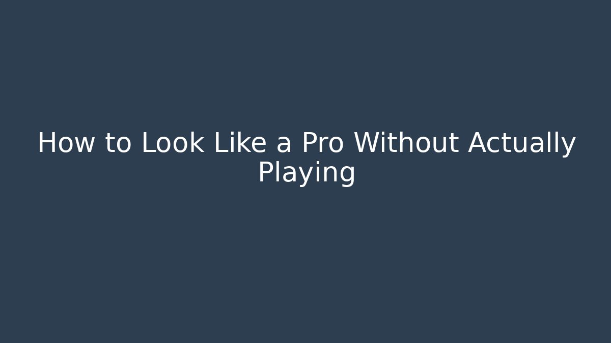 How to Look Like a Pro Without Actually Playing