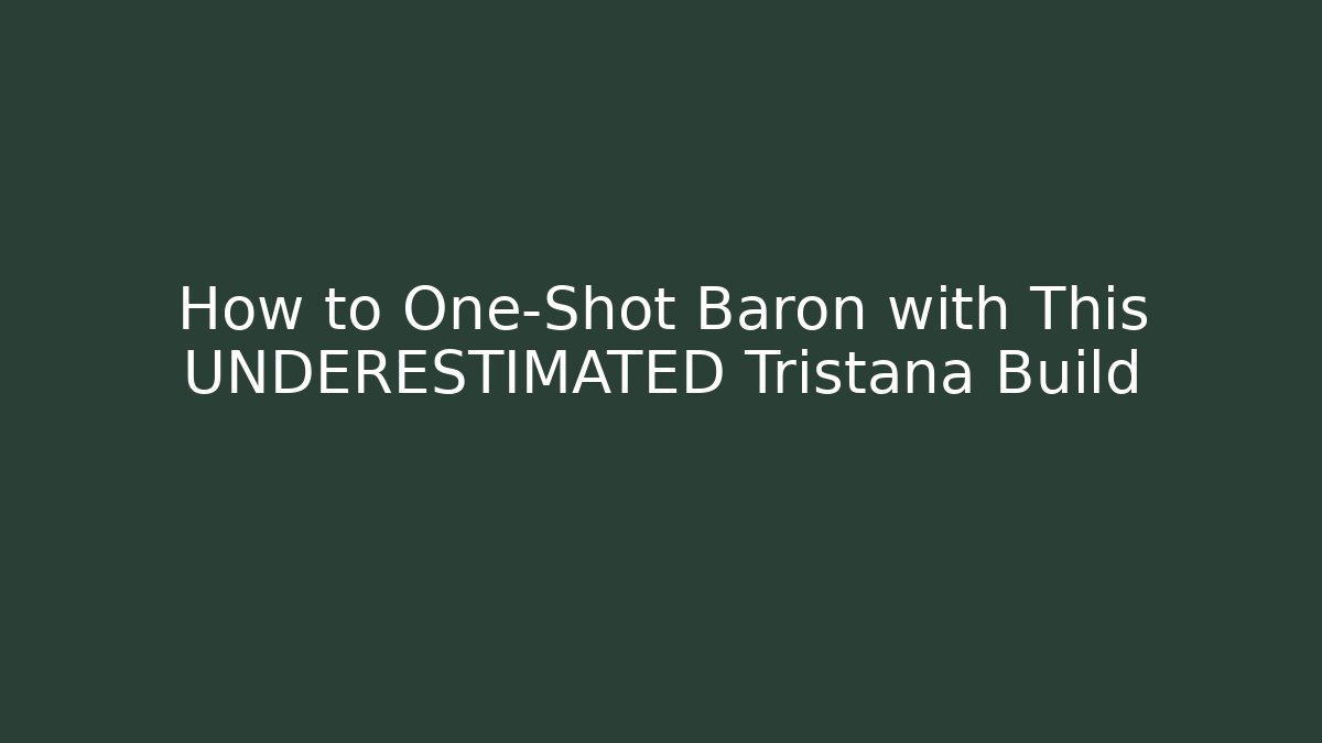 How to One-Shot Baron with This UNDERESTIMATED Tristana Build