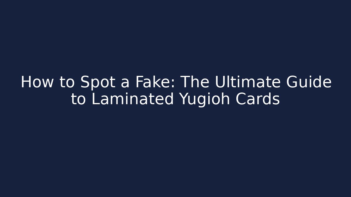 How to Spot a Fake: The Ultimate Guide to Laminated Yugioh Cards