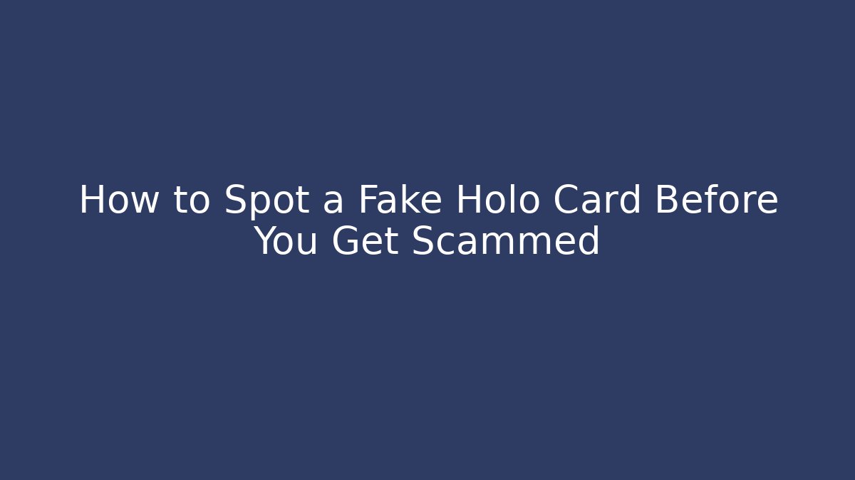 How to Spot a Fake Holo Card Before You Get Scammed