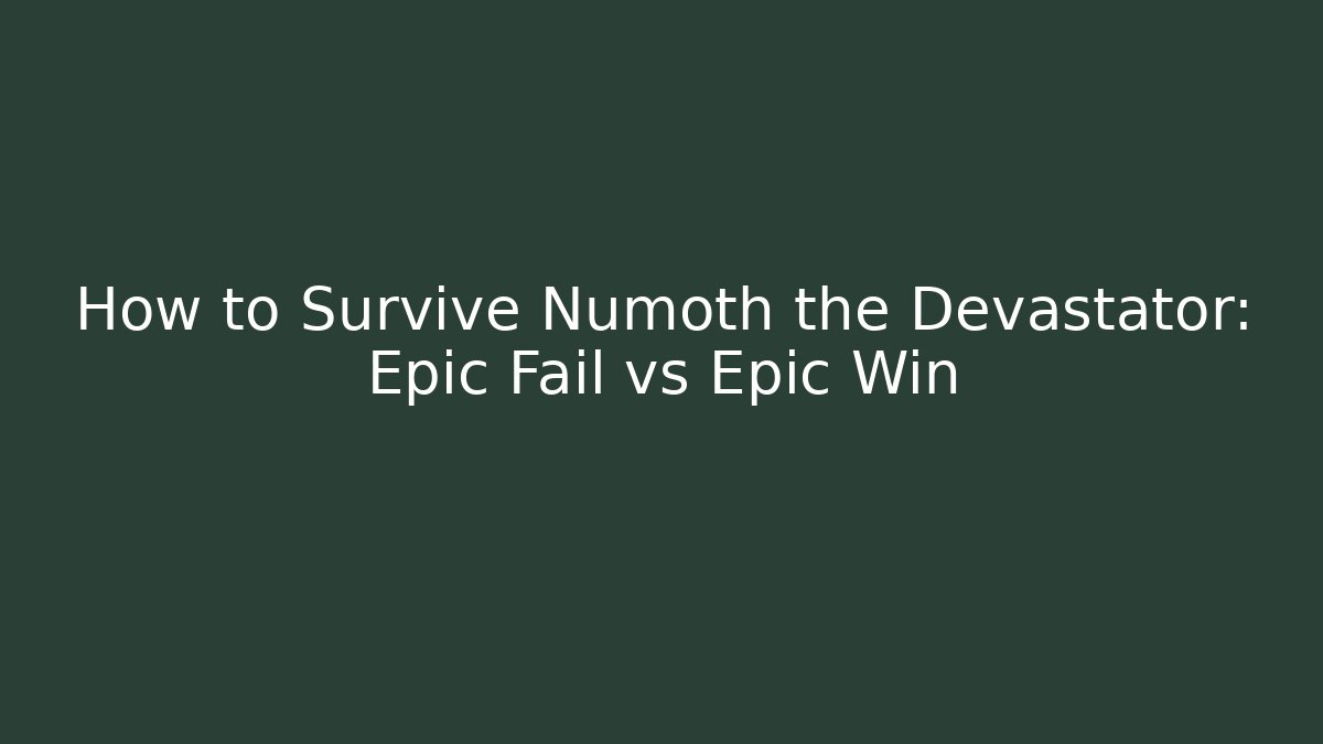 How to Survive Numoth the Devastator: Epic Fail vs Epic Win