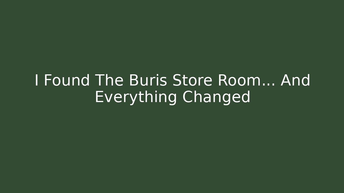 I Found The Buris Store Room... And Everything Changed - Felix Cat Insurance