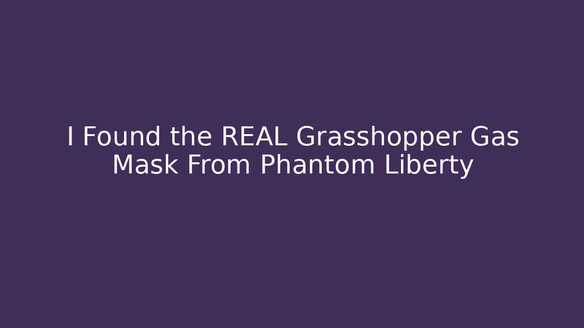 I Found the REAL Grasshopper Gas Mask From Phantom Liberty