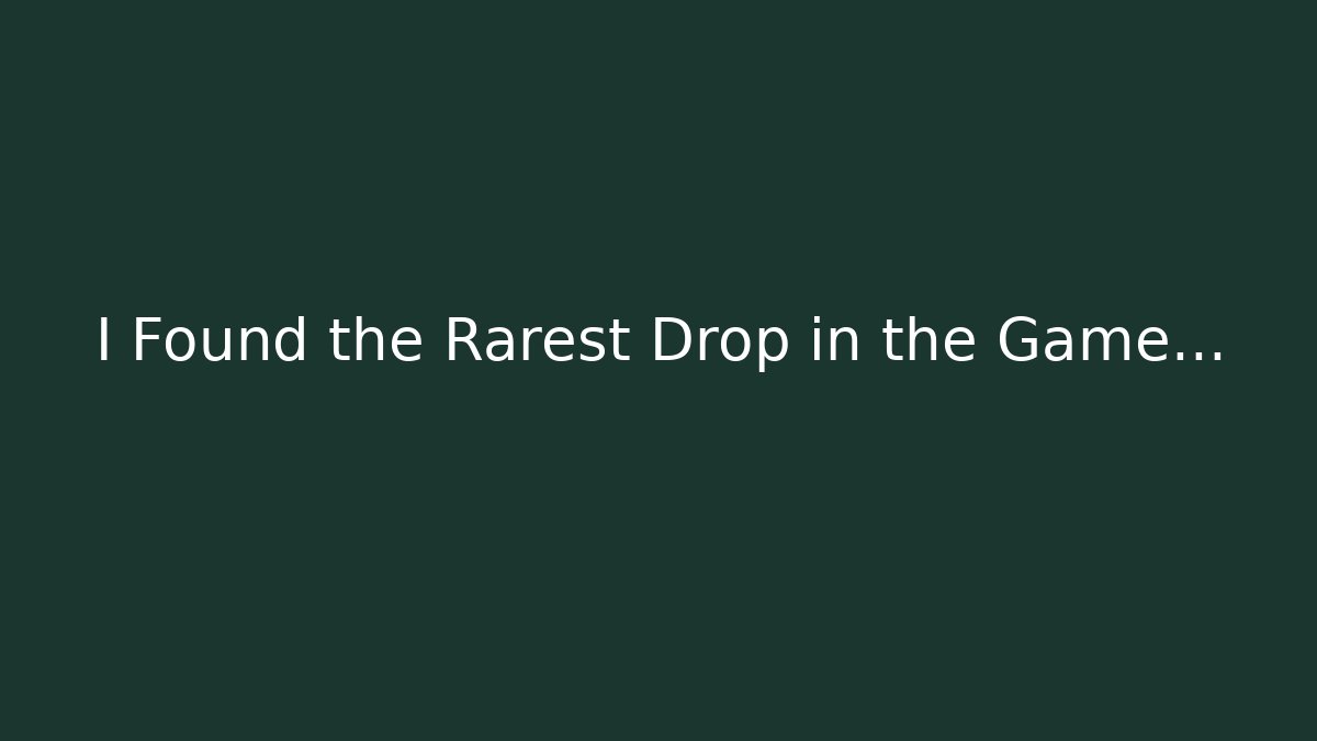 I Found the Rarest Drop in the Game... - Felix Cat Insurance