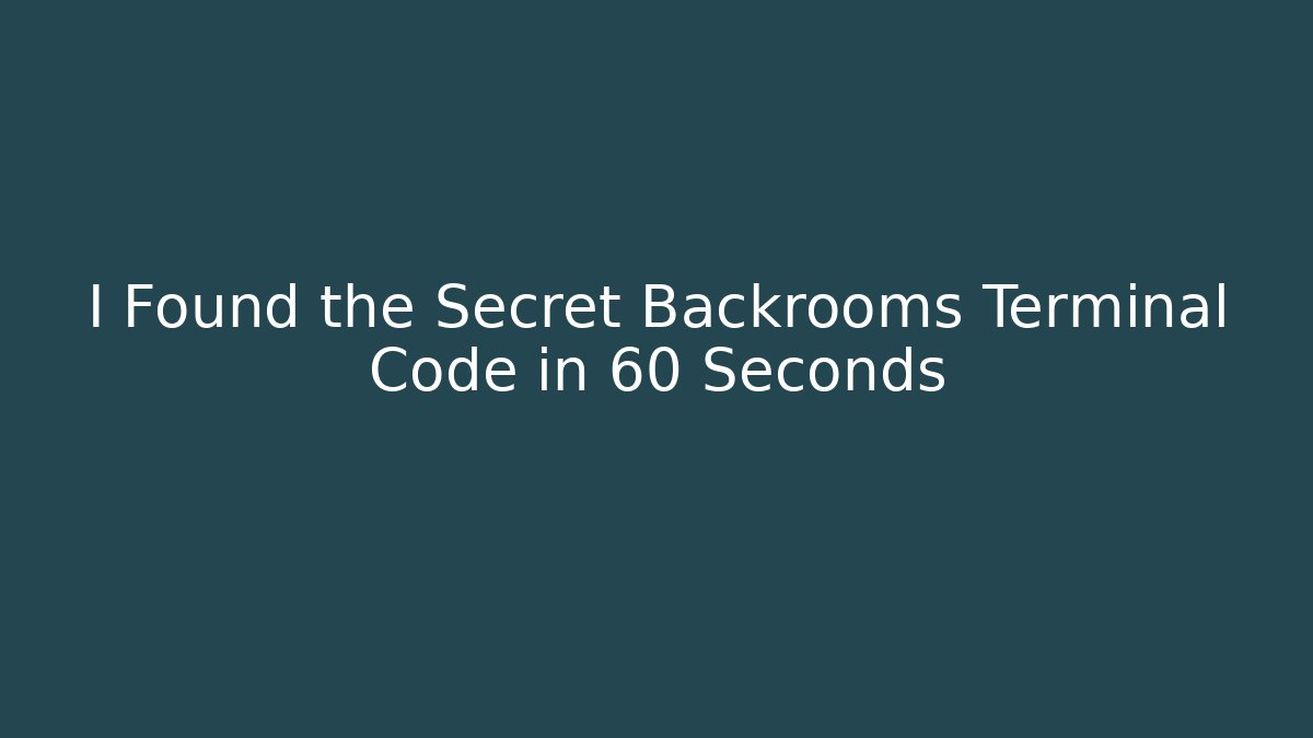 I Found the Secret Backrooms Terminal Code in 60 Seconds - Felix Cat Insurance
