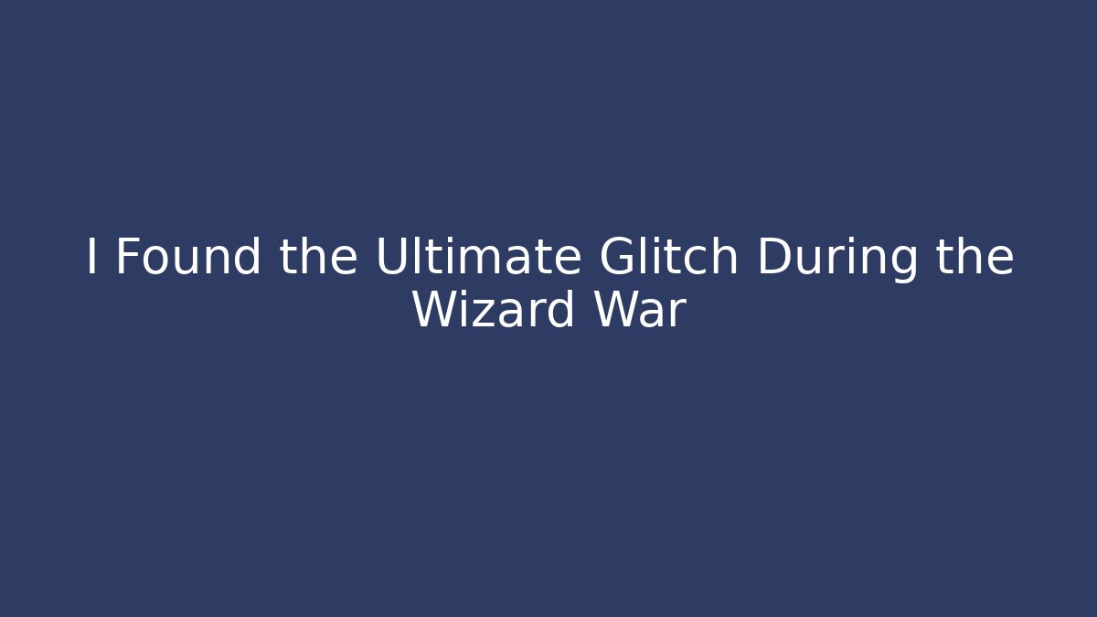 I Found the Ultimate Glitch During the Wizard War - Felix Cat Insurance
