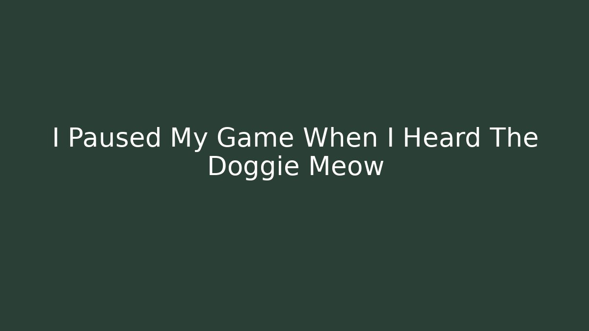 I Paused My Game When I Heard The Doggie Meow
