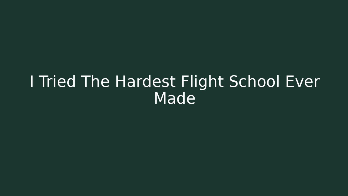I Tried The Hardest Flight School Ever Made - Felix Cat Insurance