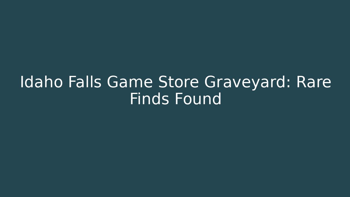 Idaho Falls Game Store Graveyard: Rare Finds Found