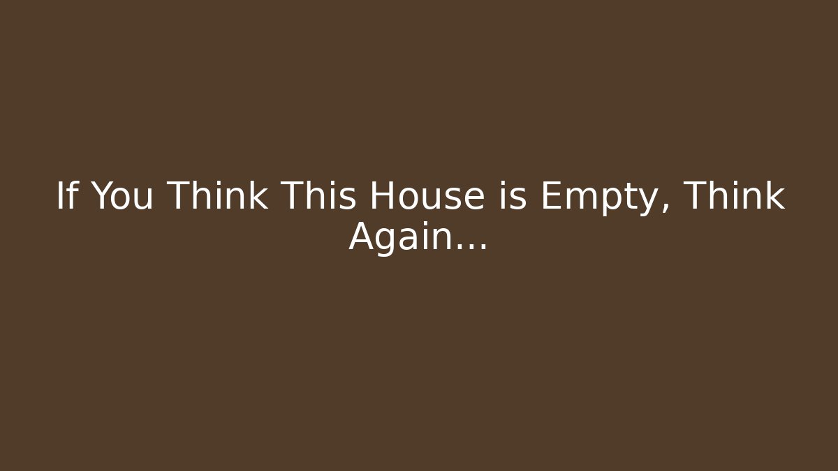 If You Think This House is Empty, Think Again…