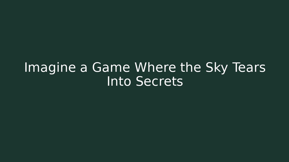 Imagine a Game Where the Sky Tears Into Secrets