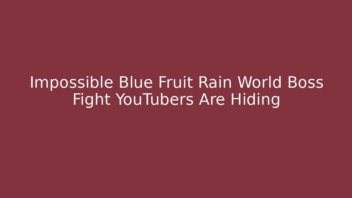 Impossible Blue Fruit Rain World Boss Fight YouTubers Are Hiding