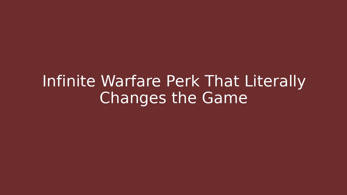 Infinite Warfare Perk That Literally Changes the Game - Felix Cat Insurance