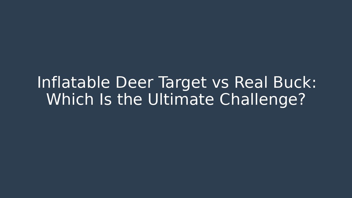 Inflatable Deer Target vs Real Buck: Which Is the Ultimate Challenge?
