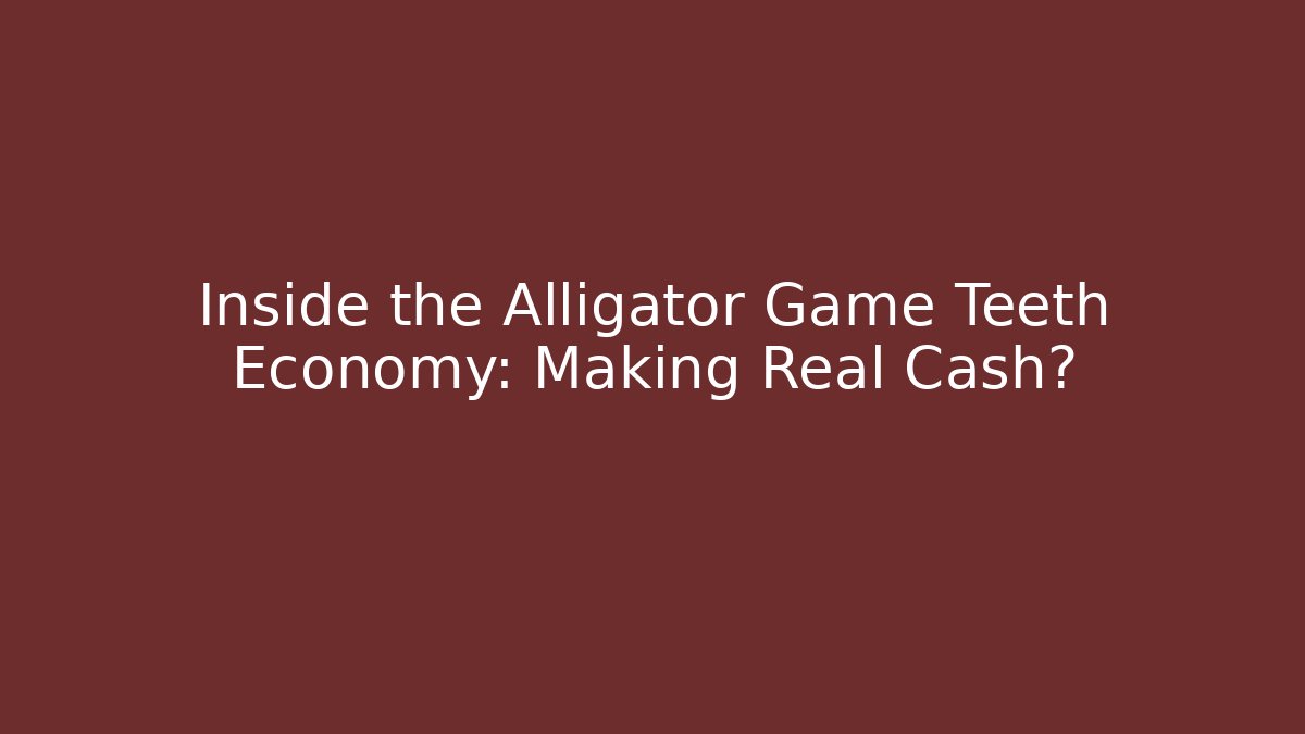 Inside the Alligator Game Teeth Economy: Making Real Cash?