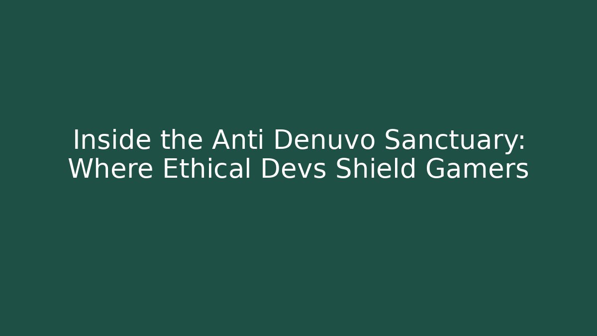 Inside the Anti Denuvo Sanctuary: Where Ethical Devs Shield Gamers - Felix Cat Insurance