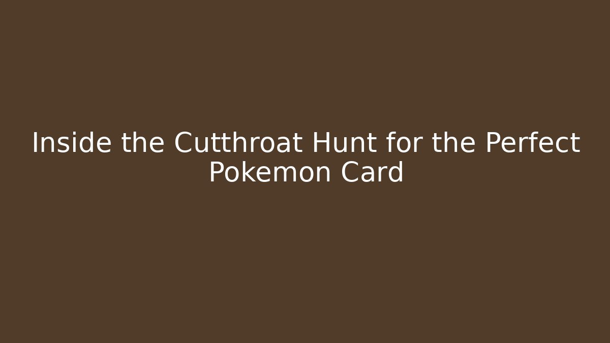 Inside the Cutthroat Hunt for the Perfect Pokémon Card