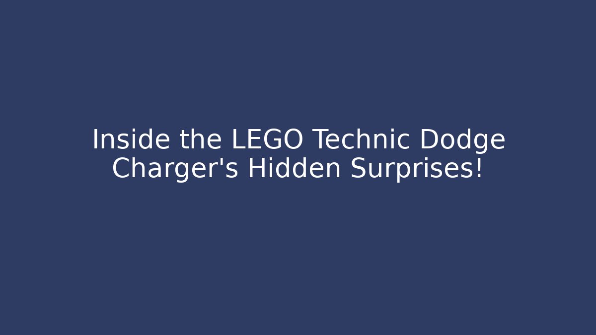 Inside the LEGO Technic Dodge Charger's Hidden Surprises!