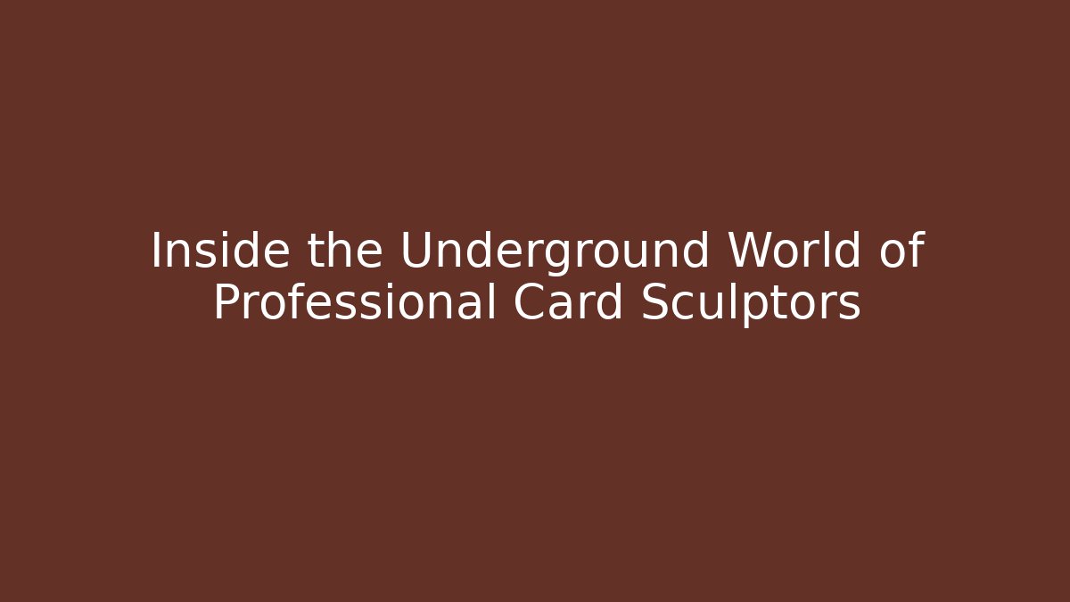 Inside the Underground World of Professional Card Sculptors