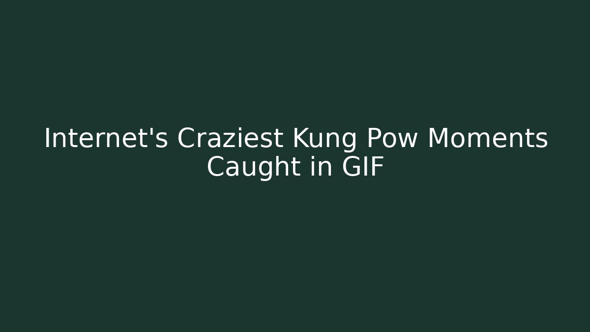 Internet’s Craziest Kung Pow Moments Caught in GIF