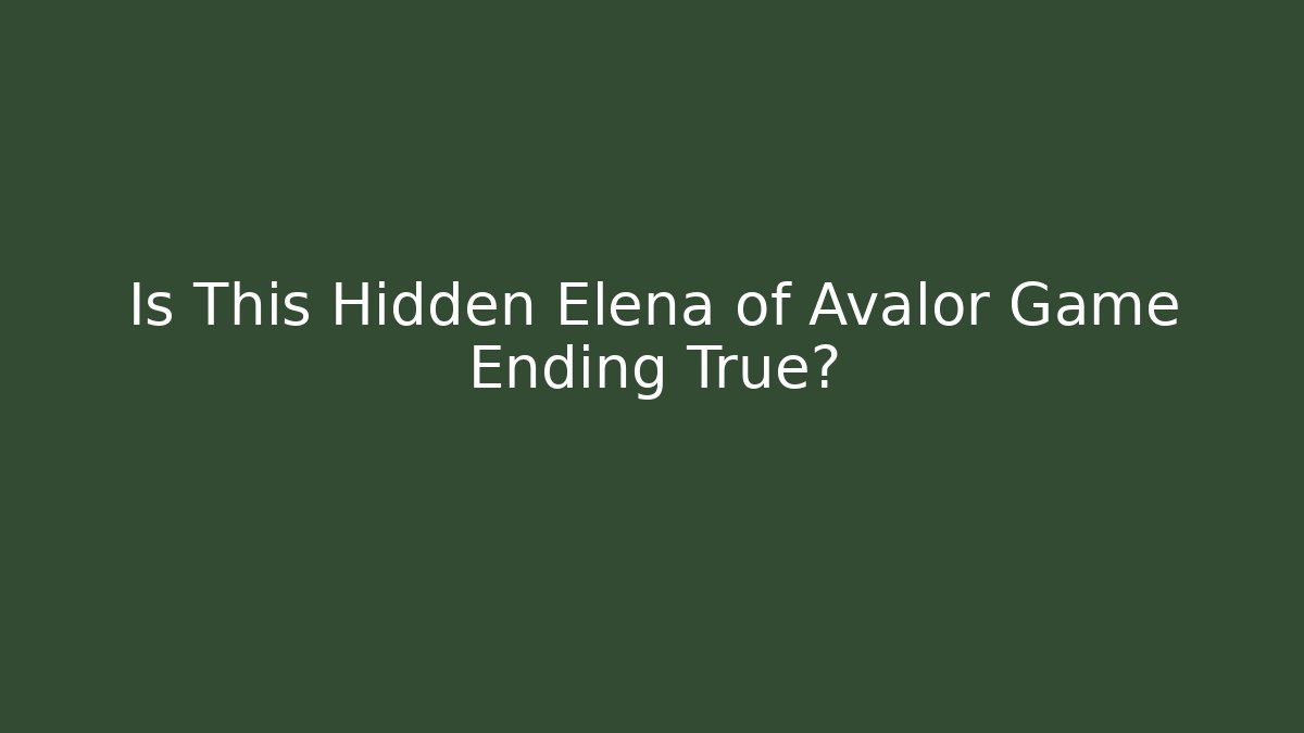 Is This Hidden Elena of Avalor Game Ending True?