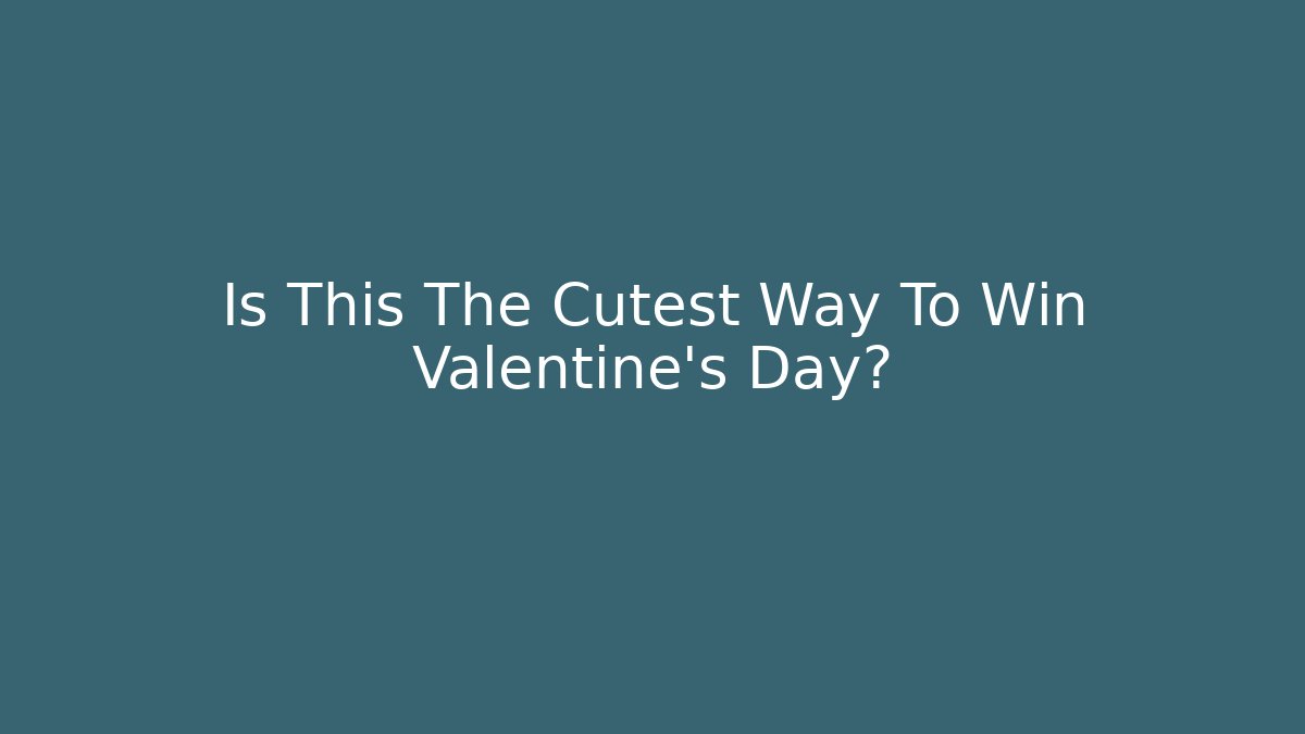 Is This The Cutest Way To Win Valentine's Day?