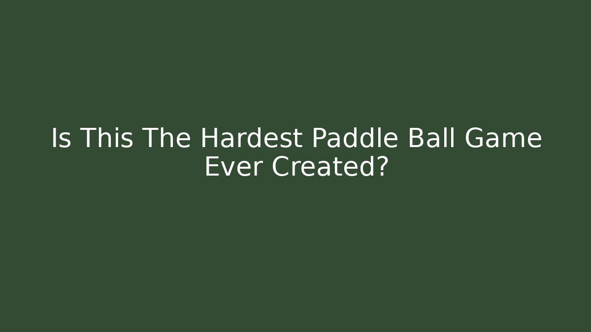 Is This The Hardest Paddle Ball Game Ever Created?