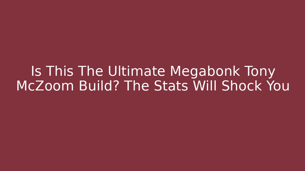 Is This The Ultimate Megabonk Tony McZoom Build? The Stats Will Shock You