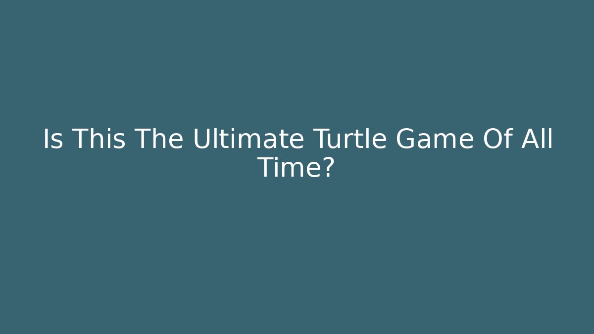 Is This The Ultimate Turtle Game Of All Time? - Felix Cat Insurance