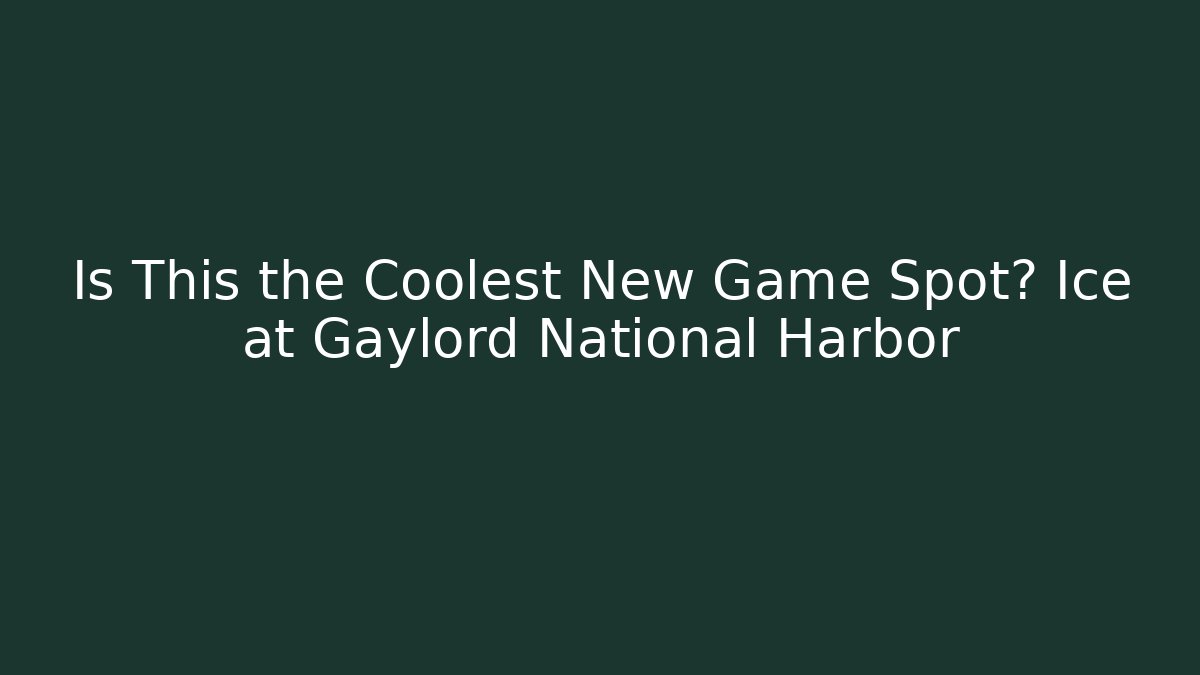 Is This the Coolest New Game Spot? Ice at Gaylord National Harbor