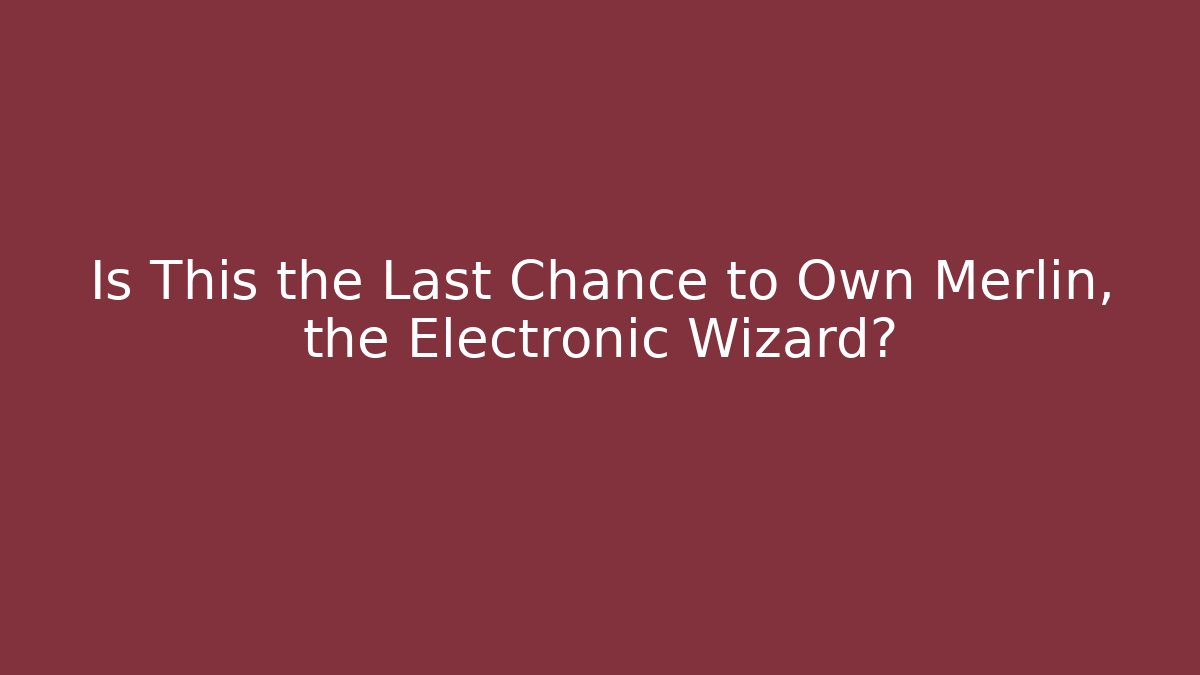 Is This the Last Chance to Own Merlin, the Electronic Wizard?