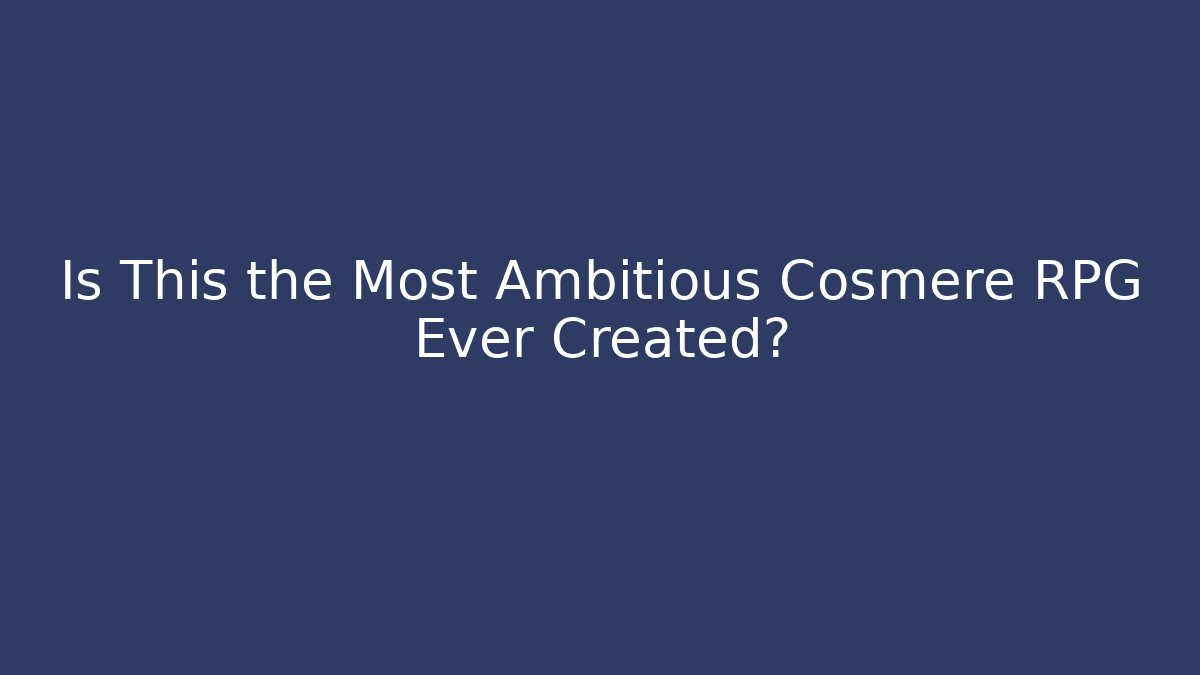 Is This the Most Ambitious Cosmere RPG Ever Created?