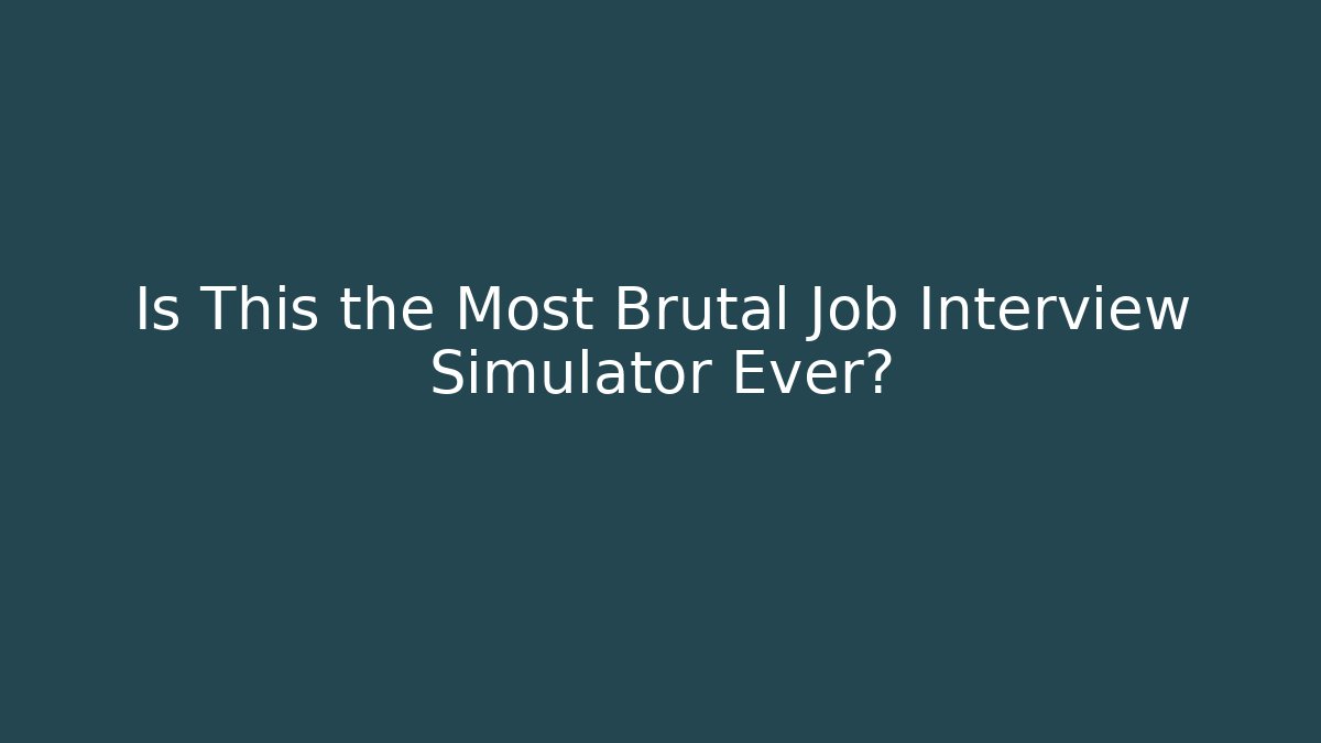 Is This the Most Brutal Job Interview Simulator Ever? - Felix Cat Insurance