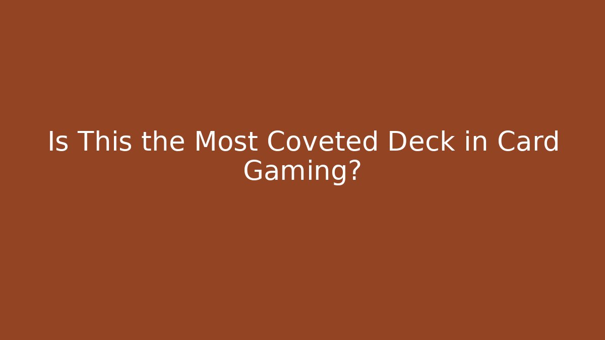 Is This the Most Coveted Deck in Card Gaming?