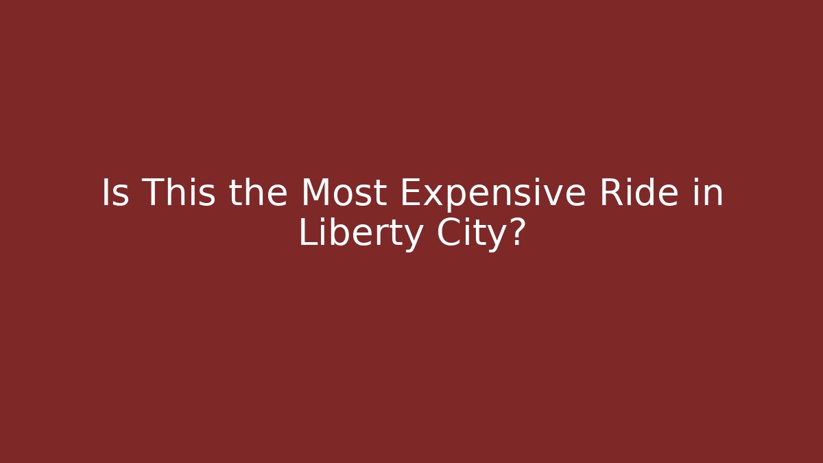 Is This the Most Expensive Ride in Liberty City? - Felix Cat Insurance