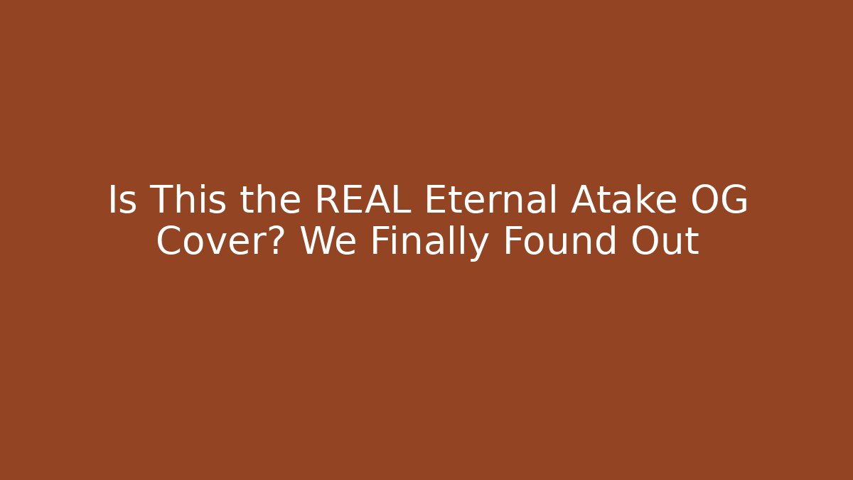 Is This the REAL Eternal Atake OG Cover? We Finally Found Out
