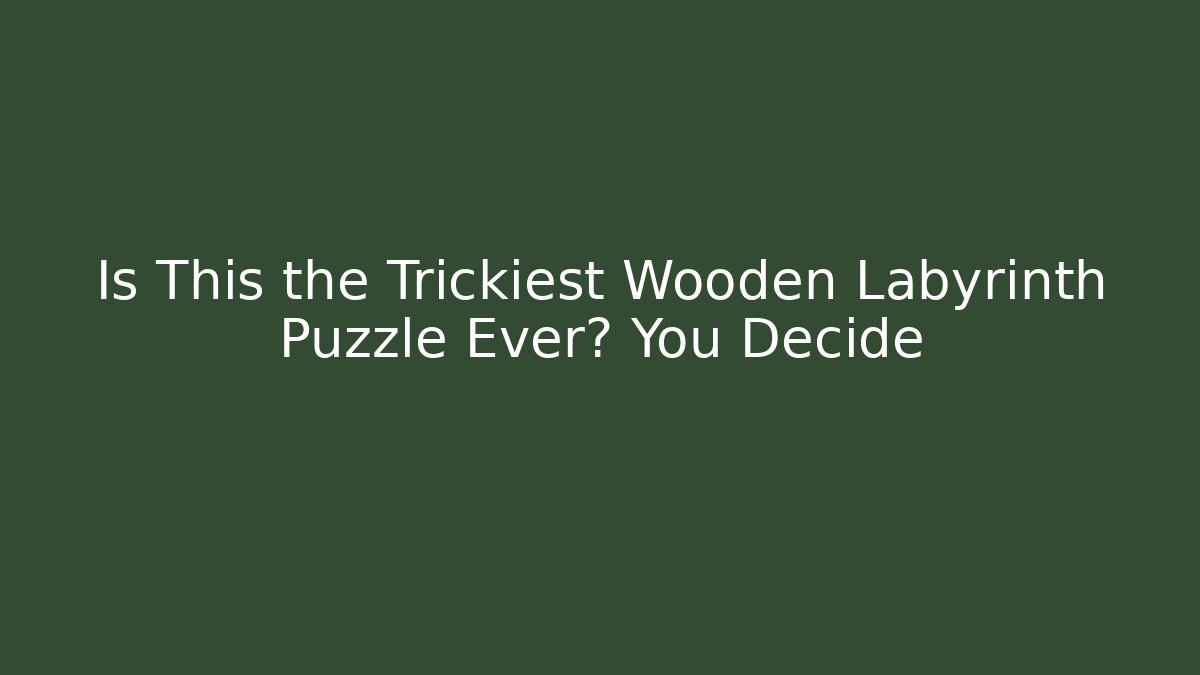 Is This the Trickiest Wooden Labyrinth Puzzle Ever? You Decide