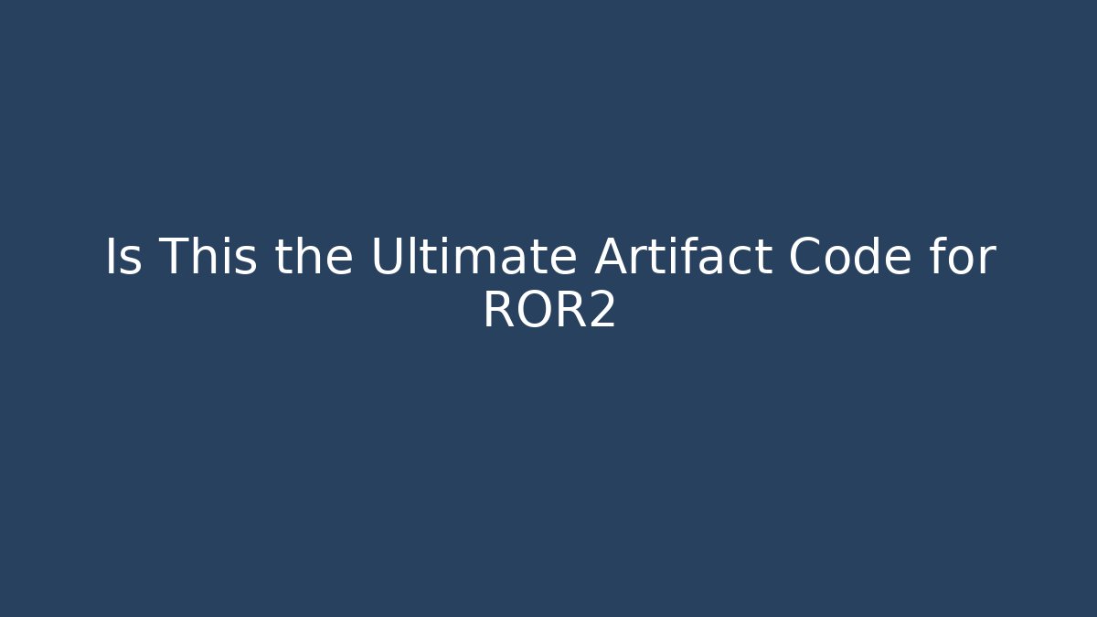 Is This the Ultimate Artifact Code for ROR2 - Felix Cat Insurance