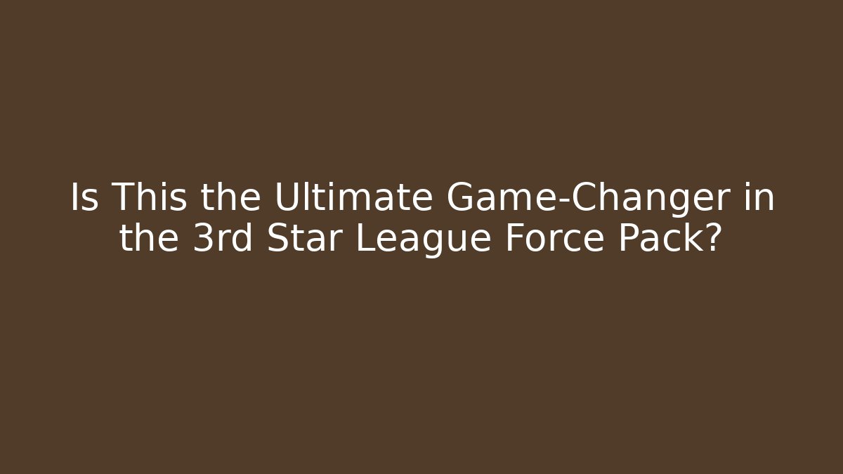 Is This the Ultimate Game-Changer in the 3rd Star League Force Pack?