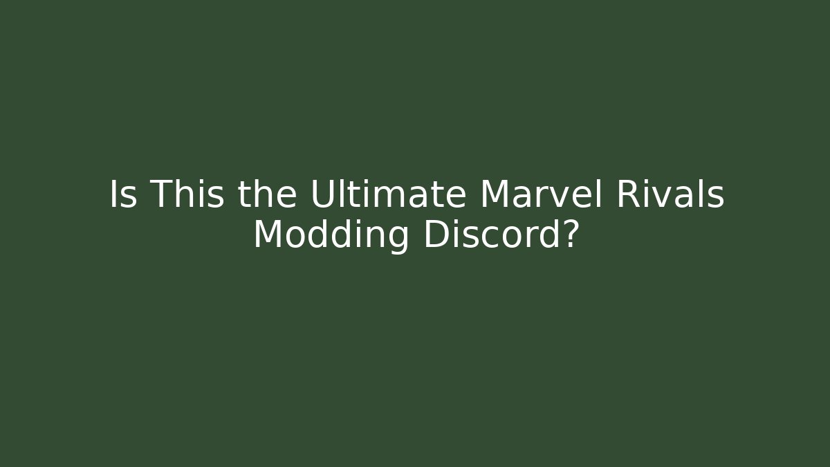 Is This the Ultimate Marvel Rivals Modding Discord? - Felix Cat Insurance