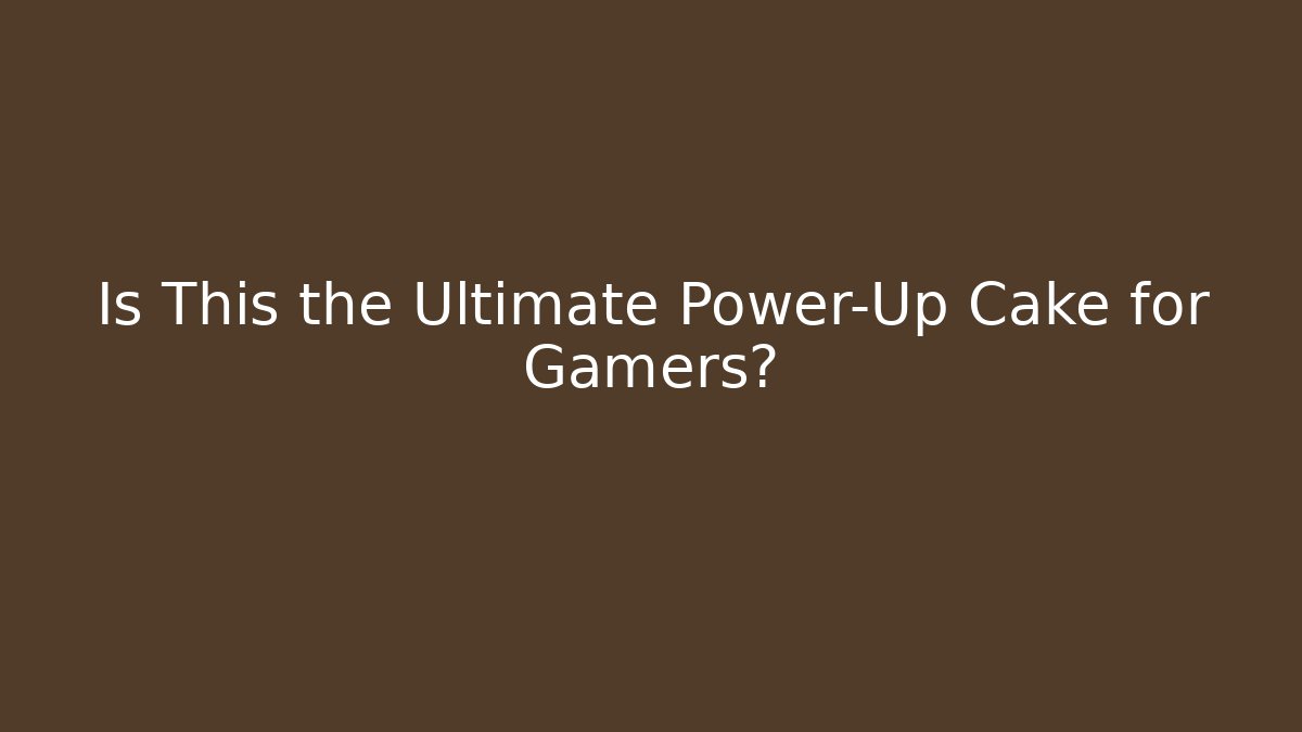 Is This the Ultimate Power-Up Cake for Gamers?