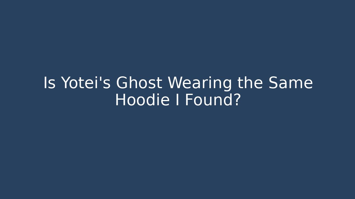 Is Yotei's Ghost Wearing the Same Hoodie I Found?