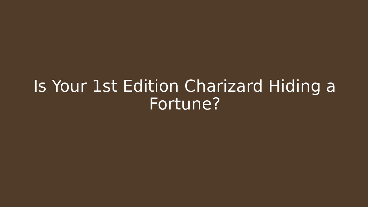 Is Your 1st Edition Charizard Hiding a Fortune?