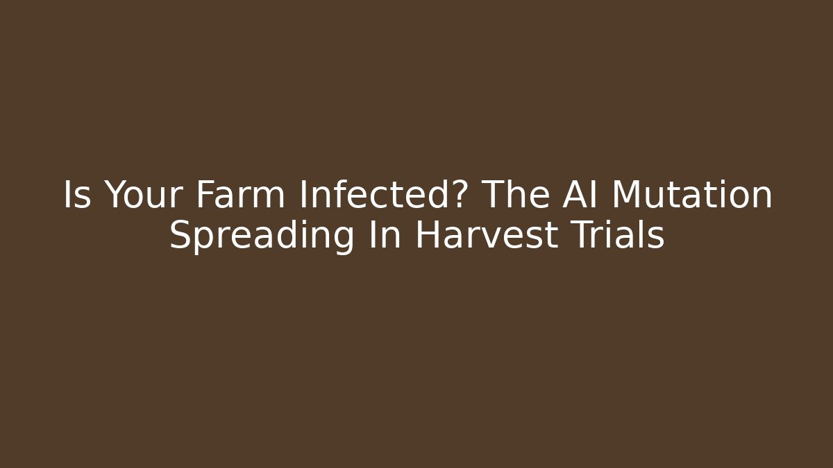 Is Your Farm Infected? The AI Mutation Spreading In Harvest Trials