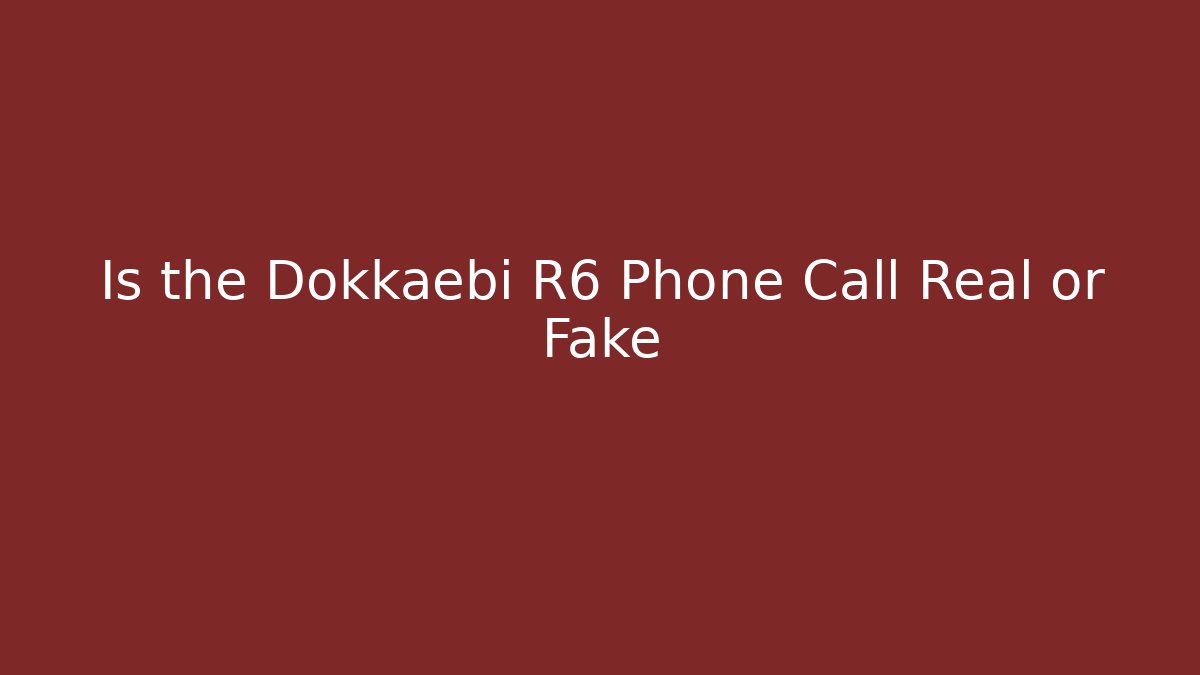 Is the Dokkaebi R6 Phone Call Real or Fake