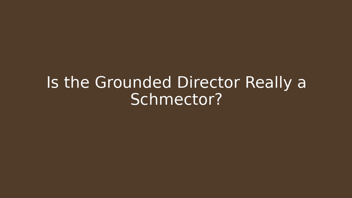 Is the Grounded Director Really a Schmector?