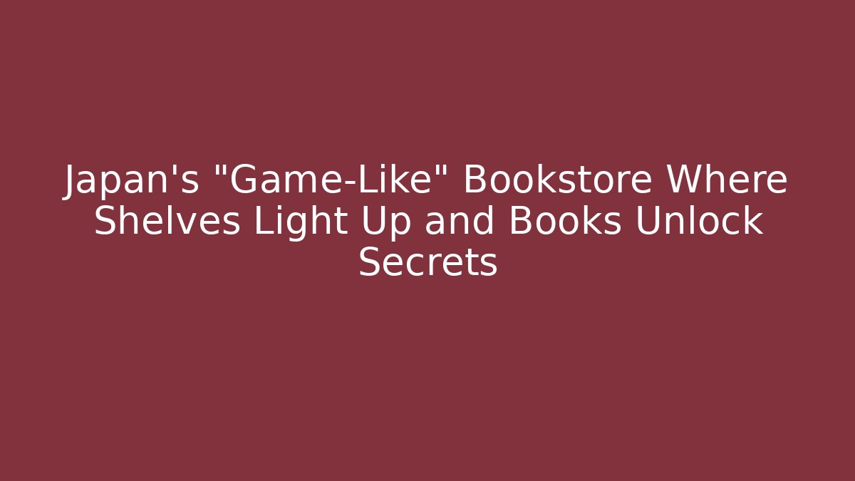 Japan's "Game-Like" Bookstore Where Shelves Light Up and Books Unlock Secrets