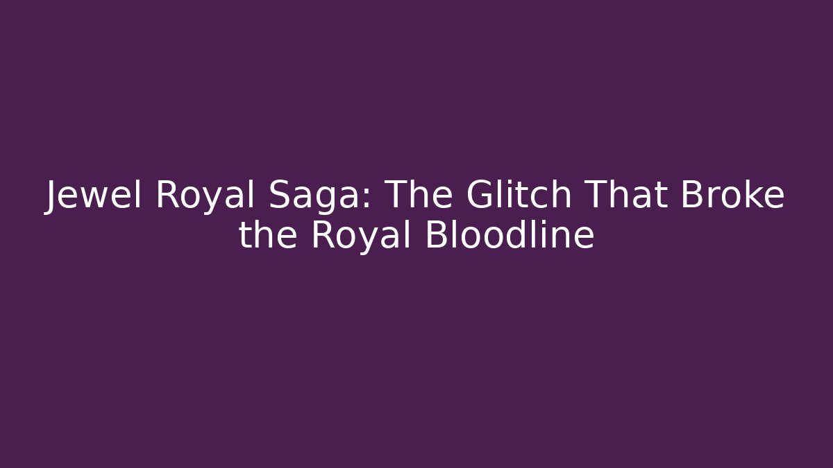 Jewel Royal Saga: The Glitch That Broke the Royal Bloodline